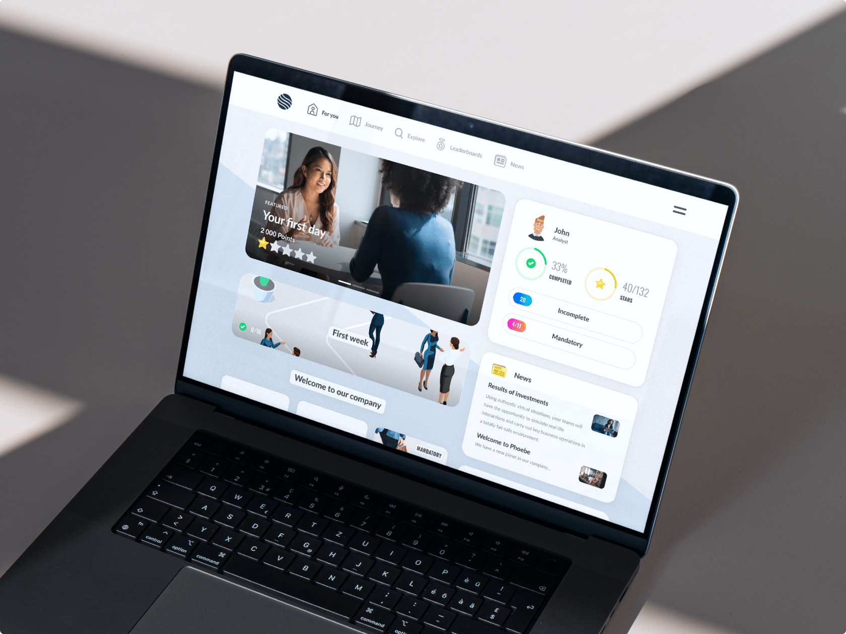 attensi portal on a computer